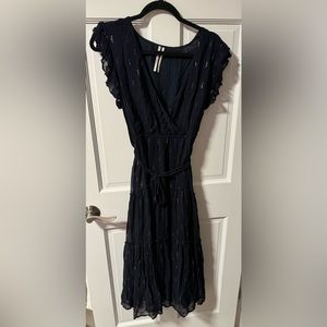 Anthropologie Midnight Shimmer Midi Dress